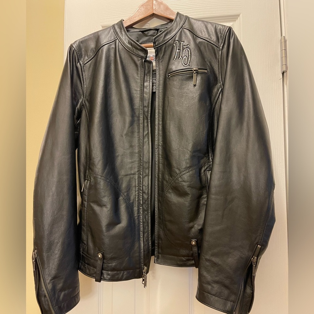 Harley Davidson Ladies Black Leather Jacket - Picture 3 of 4